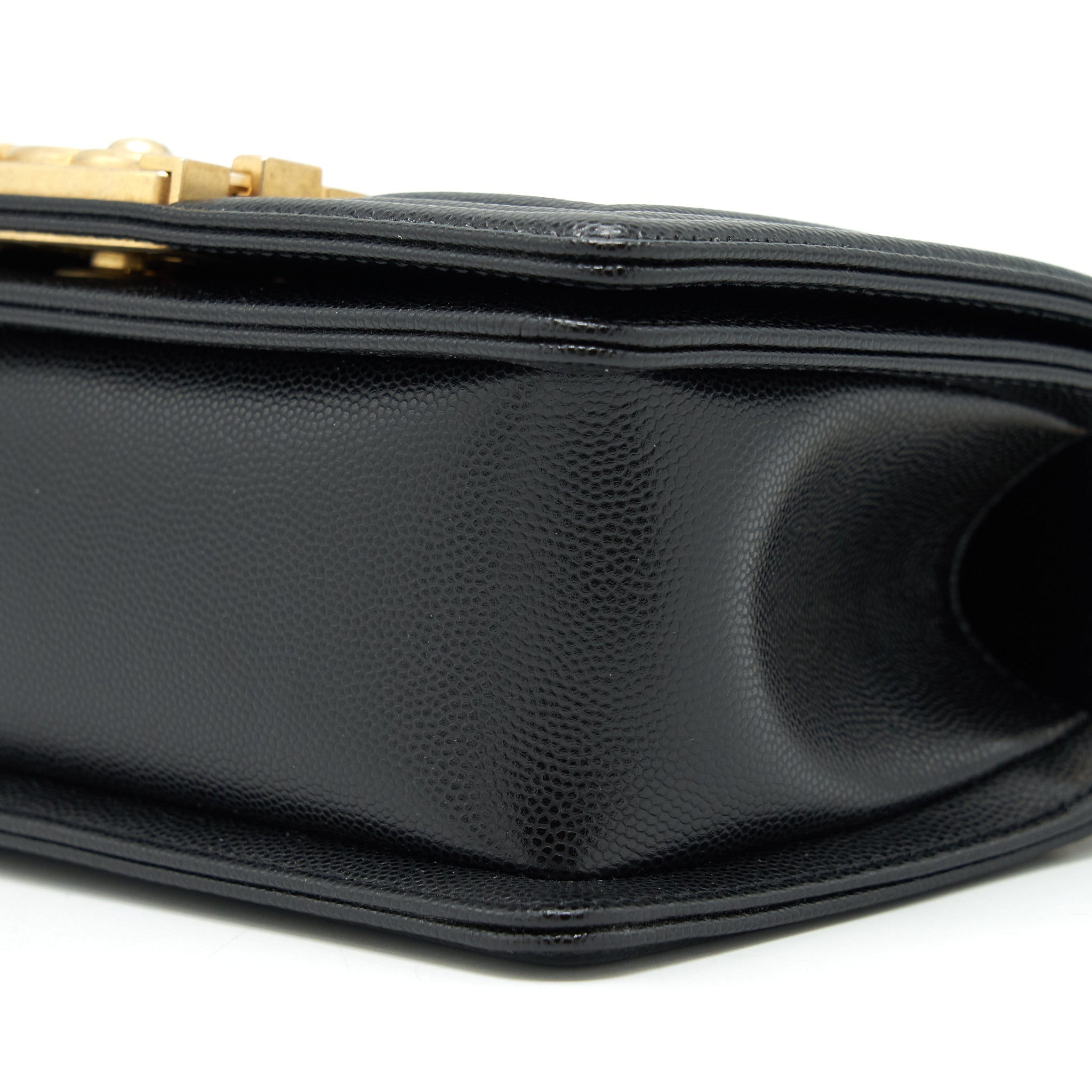 CHANEL SMALL BOY BAG CAVIAR BLACK GHW (MICROCHIP)