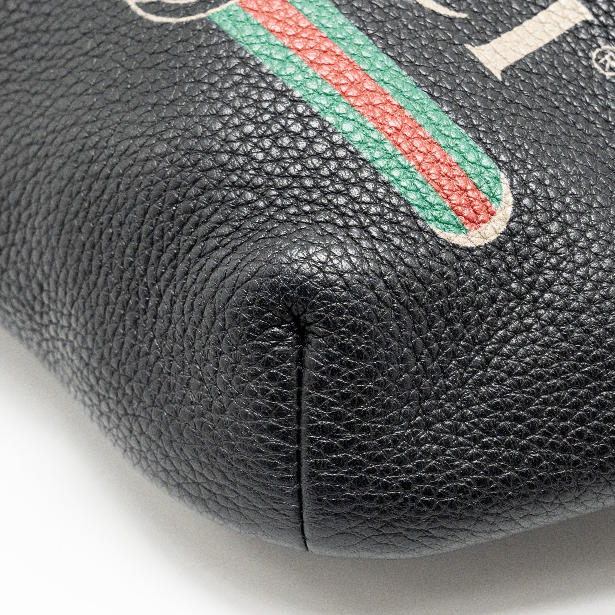 GUCCI MINI PRINT BELT BAG CALFSKIN BLACK GHW