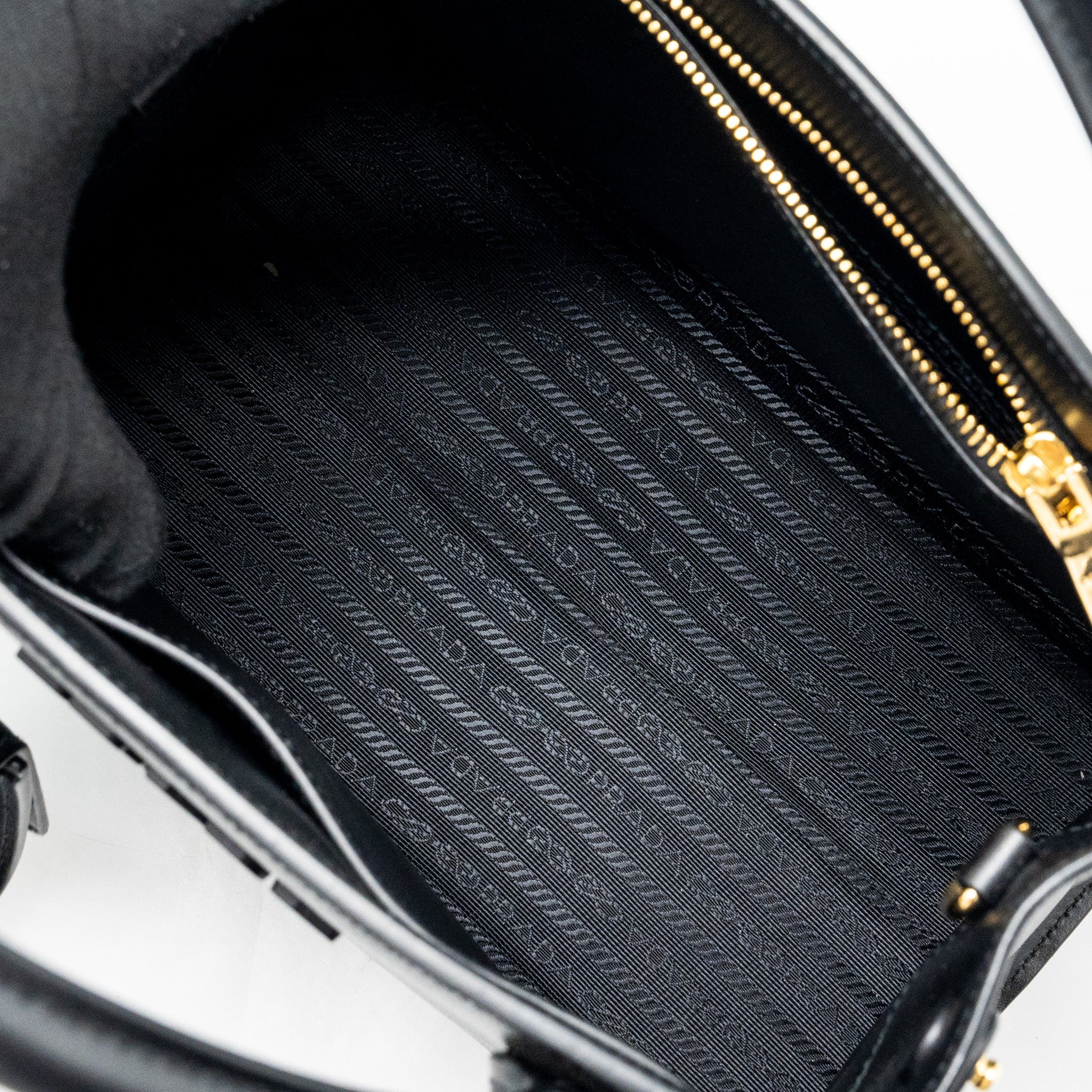 PRADA SMALL MONOCHROME TOTE BAG SAFFIANO CALFSKIN BLACK GHW