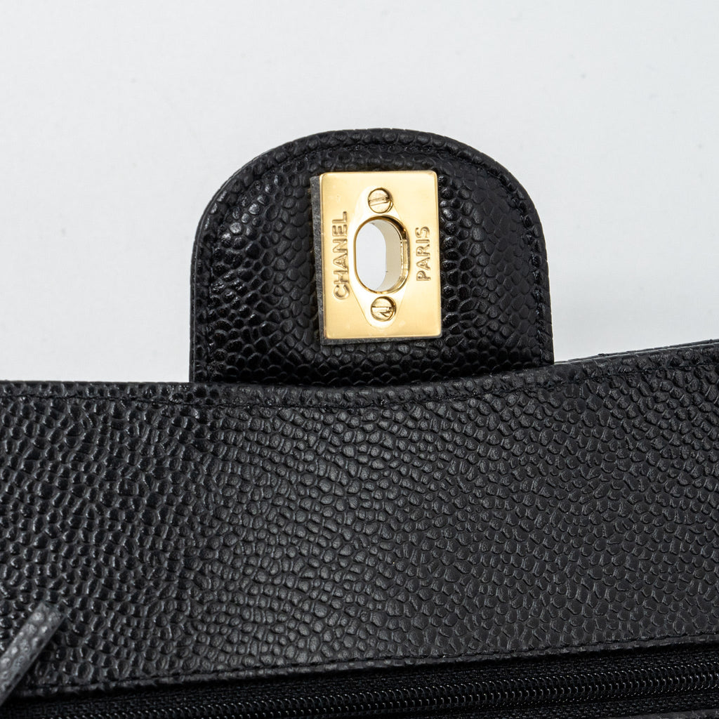 CHANEL SMALL CLASSIC DOUBLE FLAP BAG CAVIAR BLACK GHW