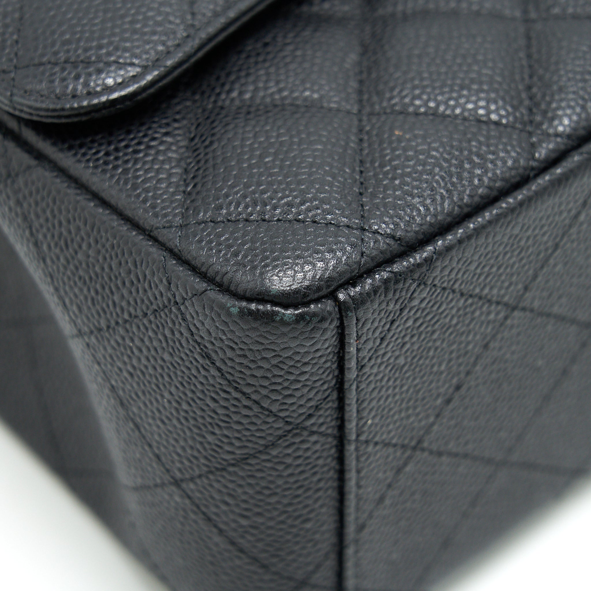 CHANEL CAVIER CLASSIC MAXI DOUBLE FLAP BAG BLACK SHW