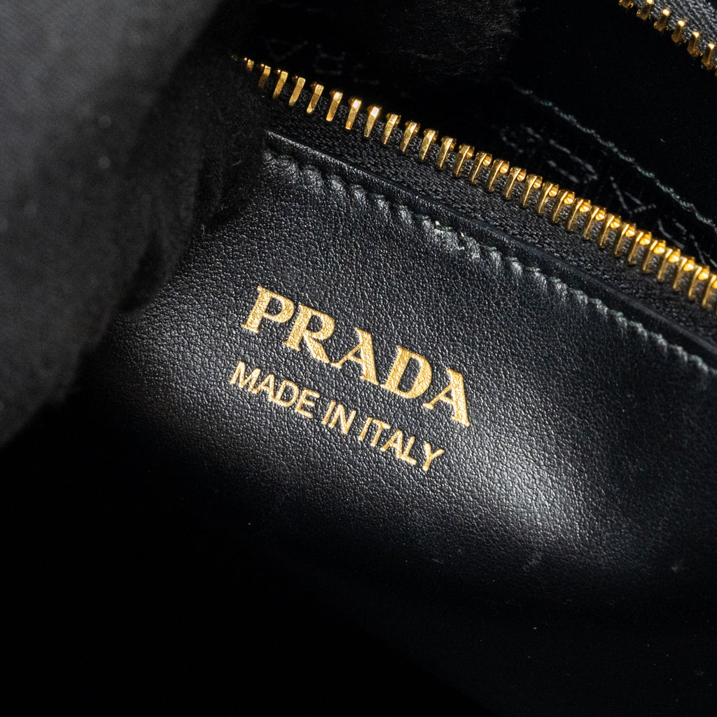 PRADA SMALL MONOCHROME TOTE BAG SAFFIANO CALFSKIN BLACK GHW