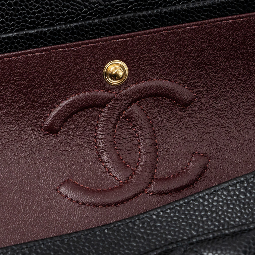 CHANEL SMALL CLASSIC DOUBLE FLAP BAG CAVIAR BLACK GHW