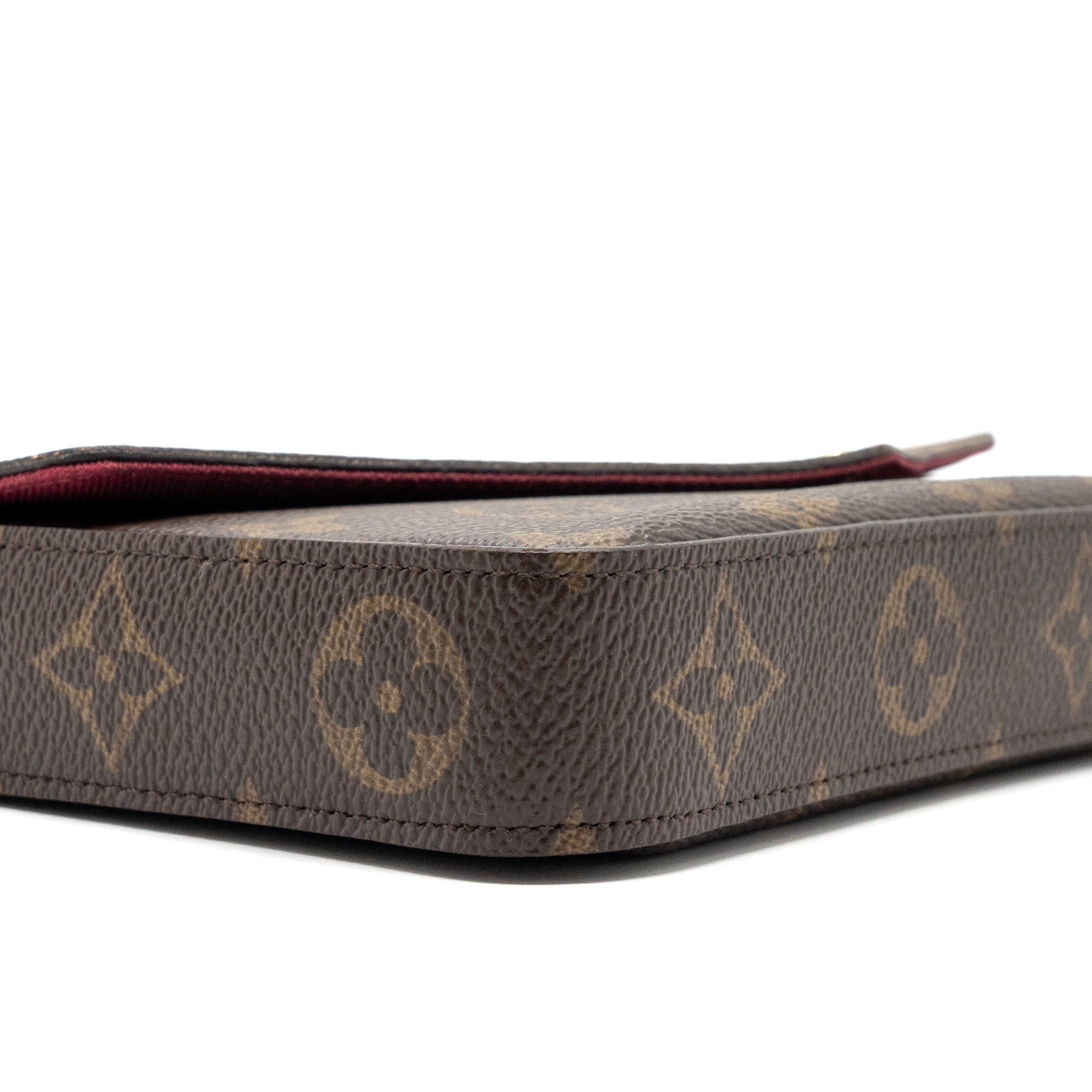 LOUIS VUITTON FELICIE POCHETTE MONOGRAM CANVAS / RED GHW