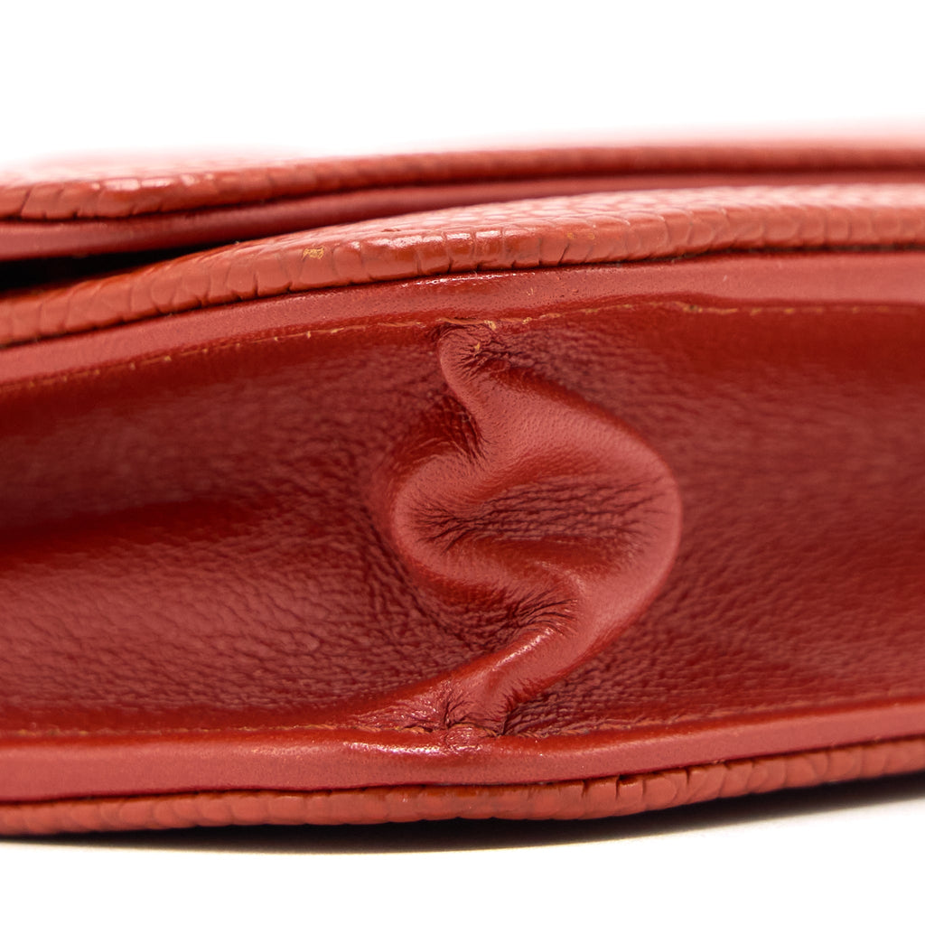 CHANEL WALLET ON CHAIN CAVIAR ORANGE RED SHW