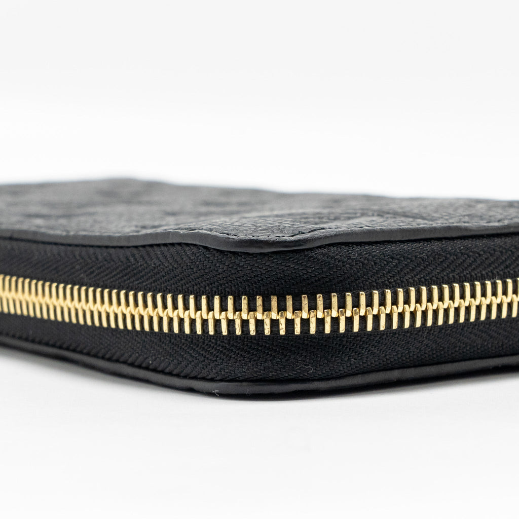 LOUIS VUITTON ZIPPY LONG WALLET EMBOSSED MONOGRAM EMPREINTE LEATHER BLACK GHW