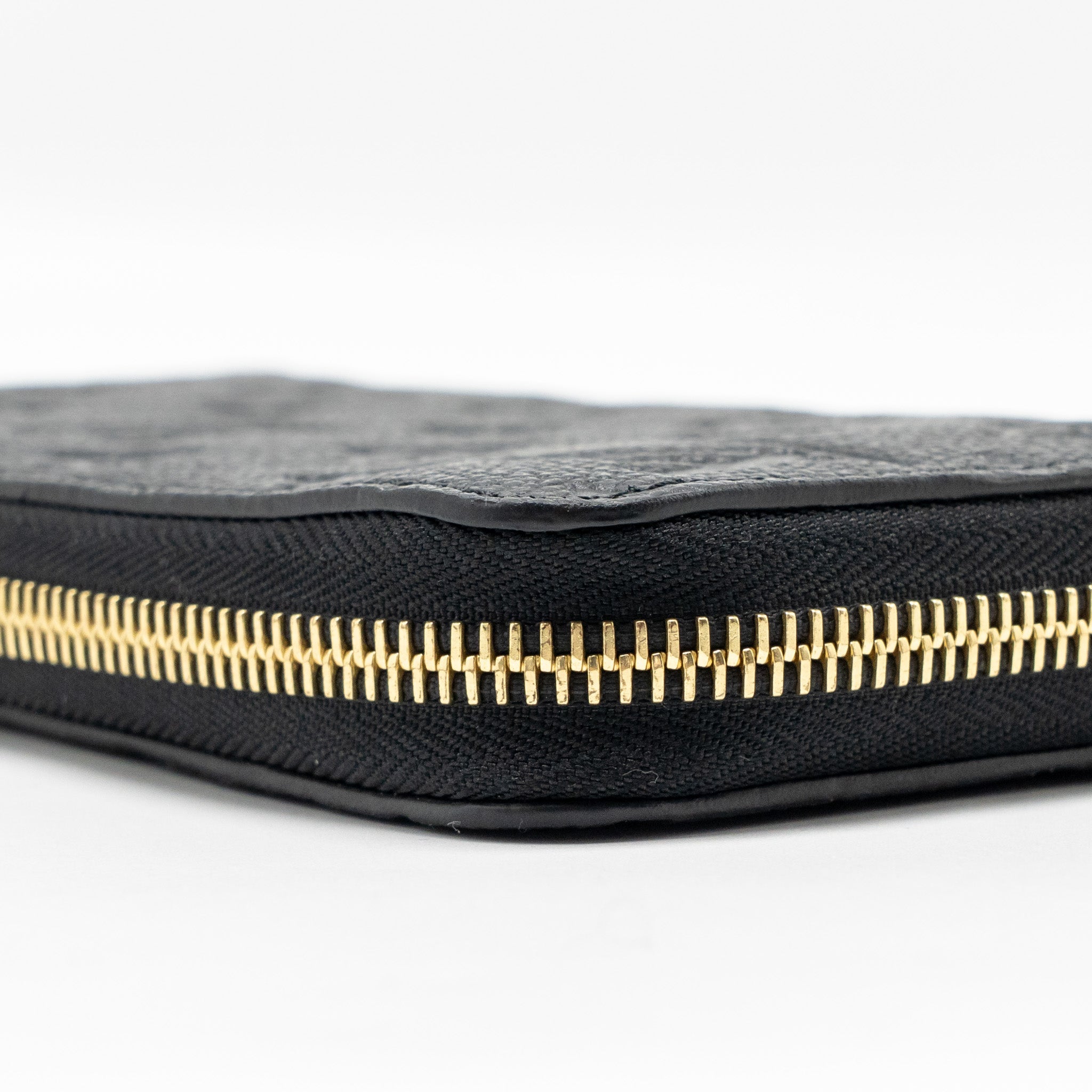 LOUIS VUITTON ZIPPY LONG WALLET EMBOSSED MONOGRAM EMPREINTE LEATHER BLACK GHW
