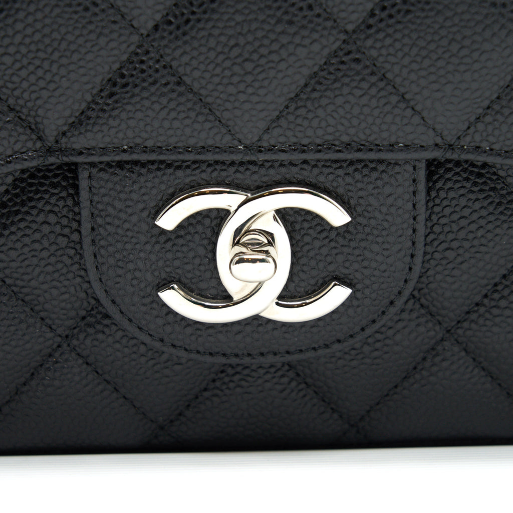 CHANEL CAVIER CLASSIC MAXI DOUBLE FLAP BAG BLACK SHW