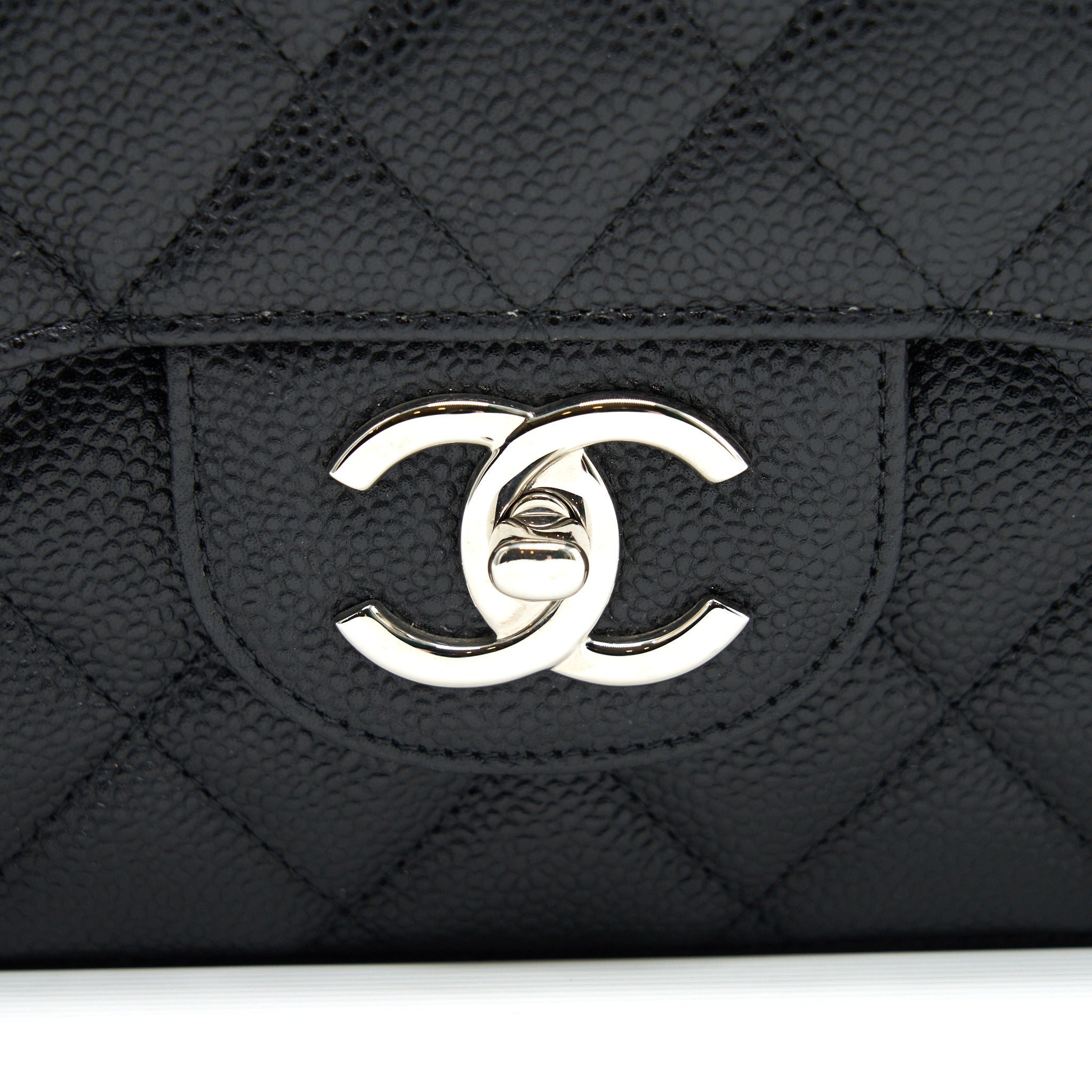 CHANEL CAVIER CLASSIC MAXI DOUBLE FLAP BAG BLACK SHW