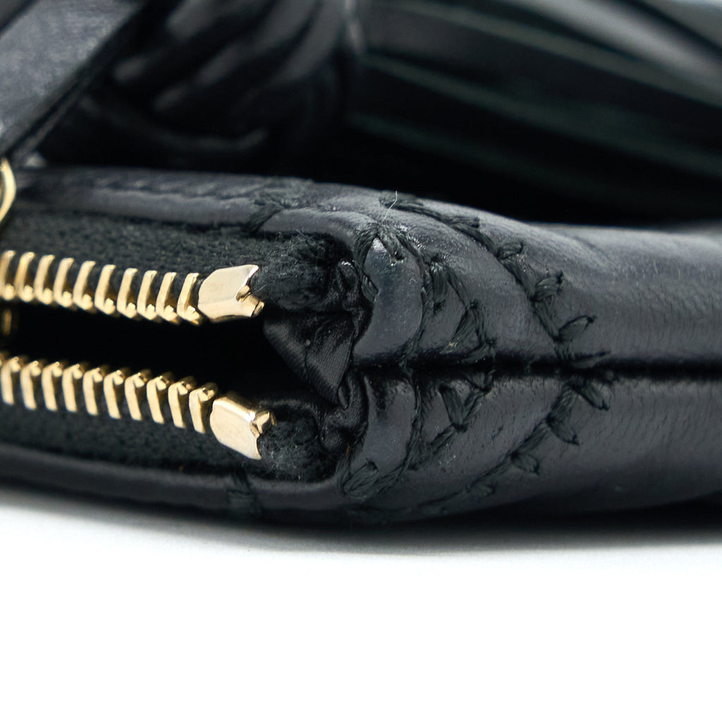 CHANEL QUILTED POUCH WITH TASSEL BLACK LGHW