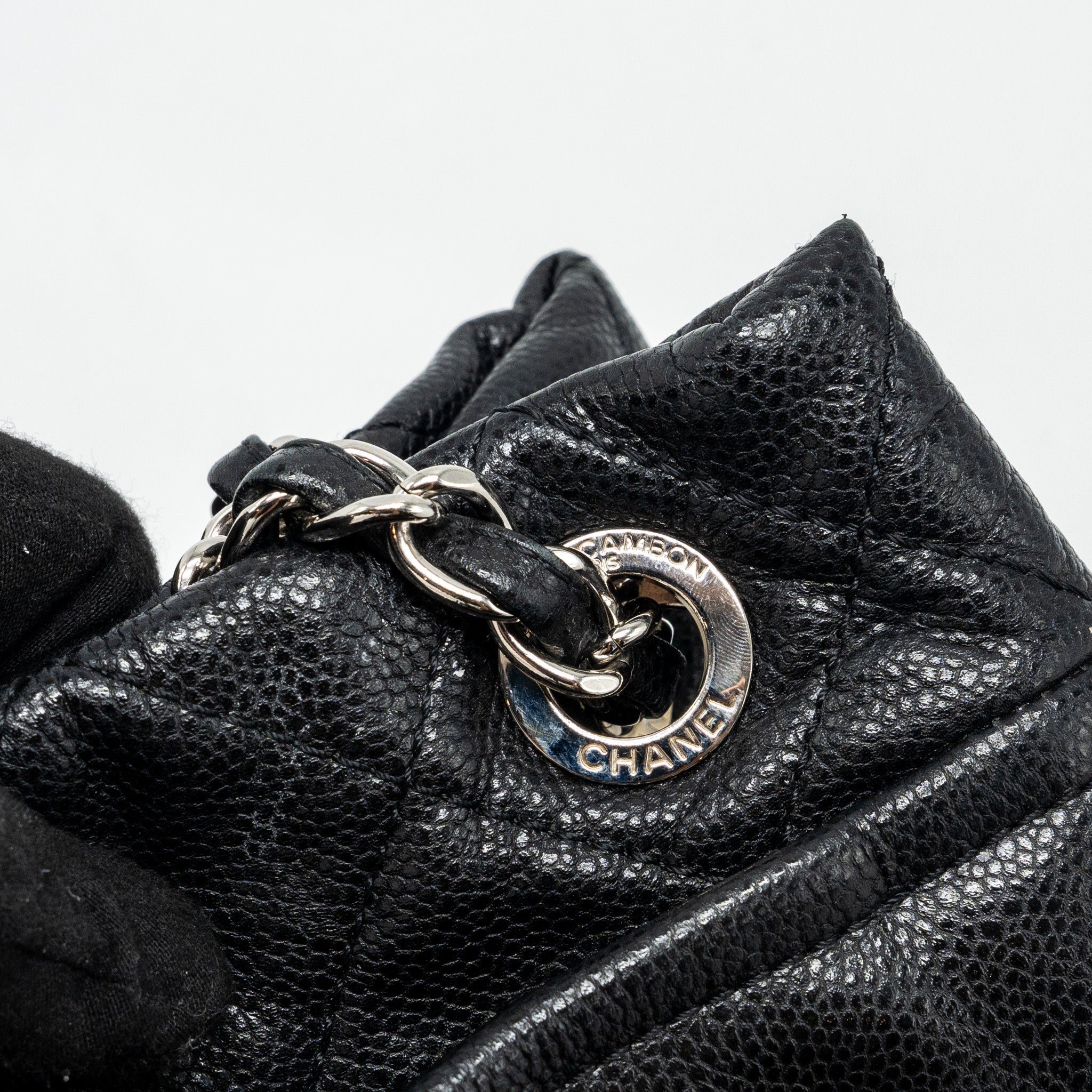 CHANEL MATTRESSES CHAIN TOTE BAG CAVIAR BLACK SHW