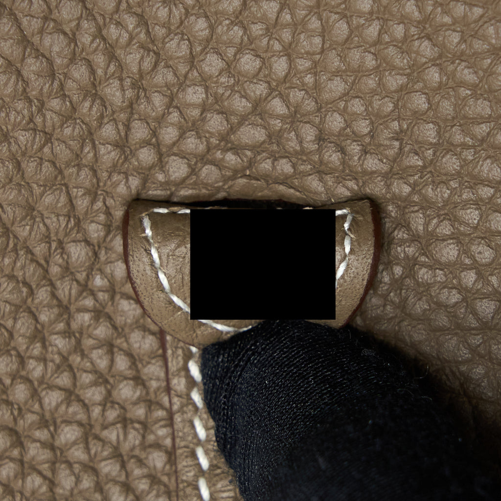 HERMES MINI EVELYNE CLEMENCE ETOUPE/BLEU INDIGO GHW