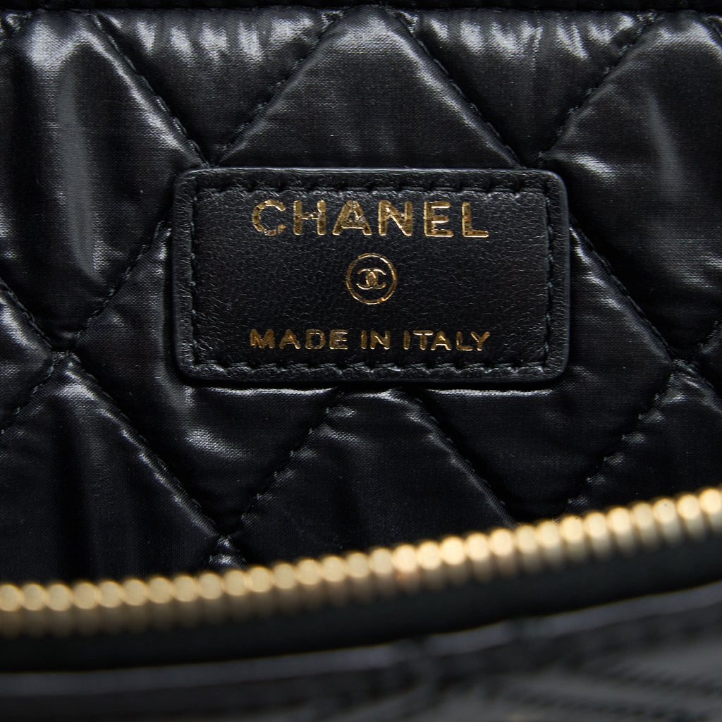 CHANEL QUILTED POUCH WITH TASSEL BLACK LGHW