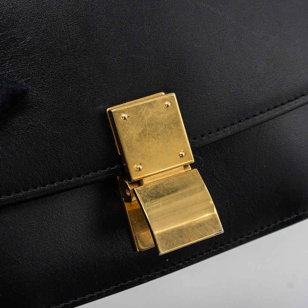 CELINE MINI CLASSIC BOX BAG CALFSKIN BLACK GHW