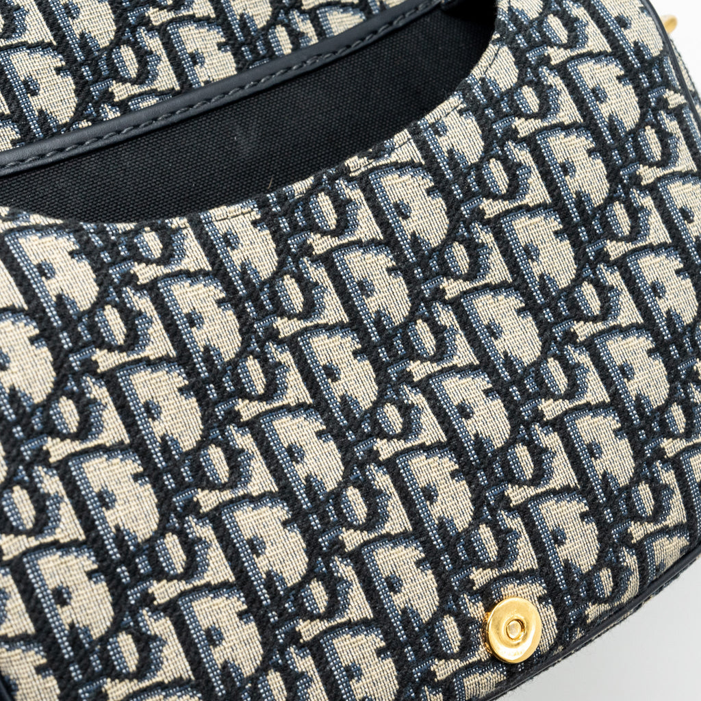 DIOR BOBBY BAG BLUE DIOR OBLIQUE JACQUARD GHW
