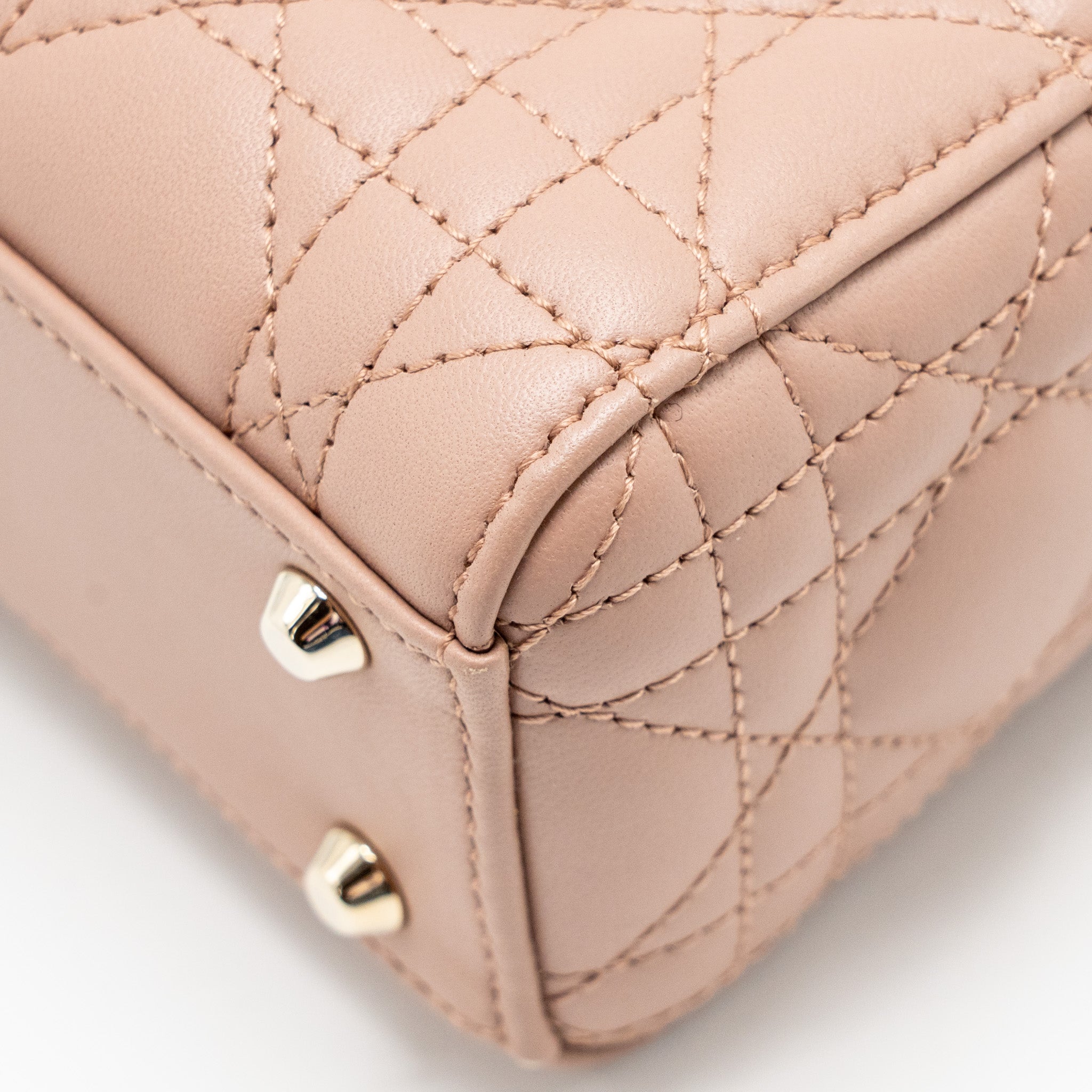 DIOR MINI LADY DIOR BAG LAMBSKIN BLUSH LGHW