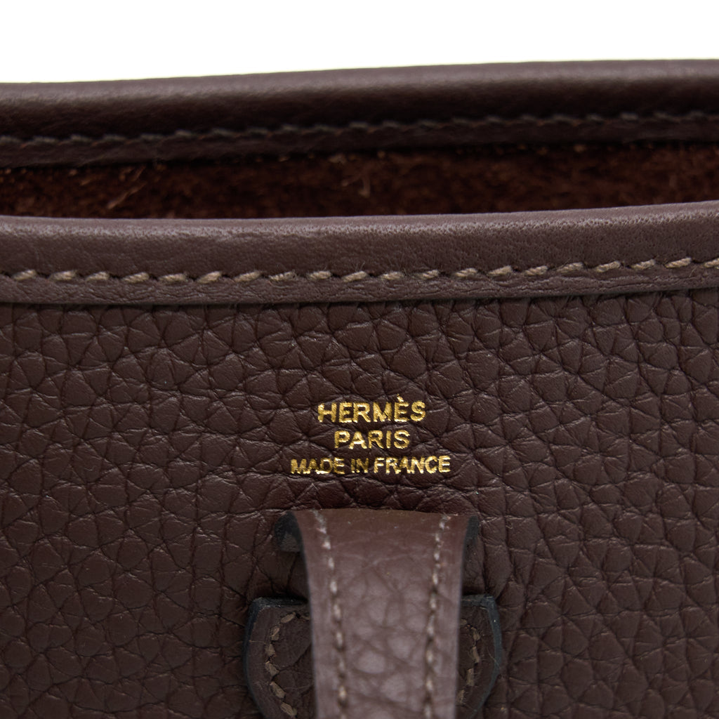 HERMES MINI EVELYNE CLEMENCE ROUGH H GHW WITH MULTICOLOUR STRAP