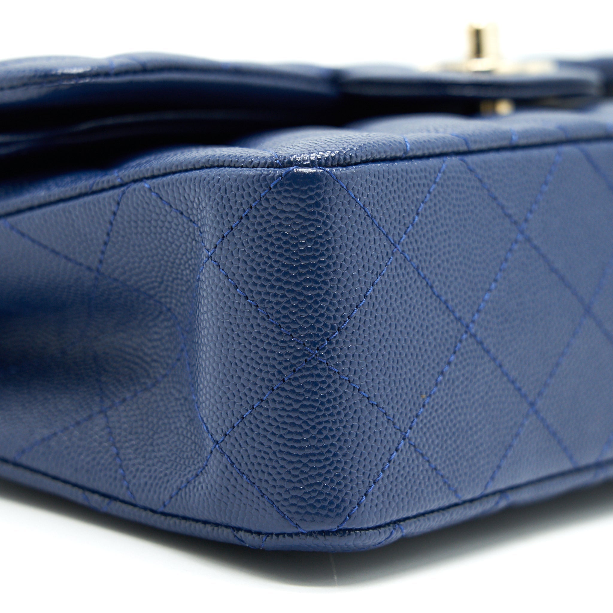 CHANEL CLASSIC SMALL DOUBLE FLAP CAVIAR NAVY LGHW