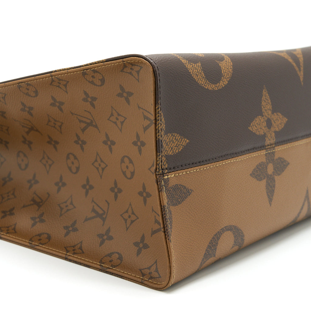 LOUIS VUITTON ON THE GO GM MONOGRAM REVERSE CANVAS GHW