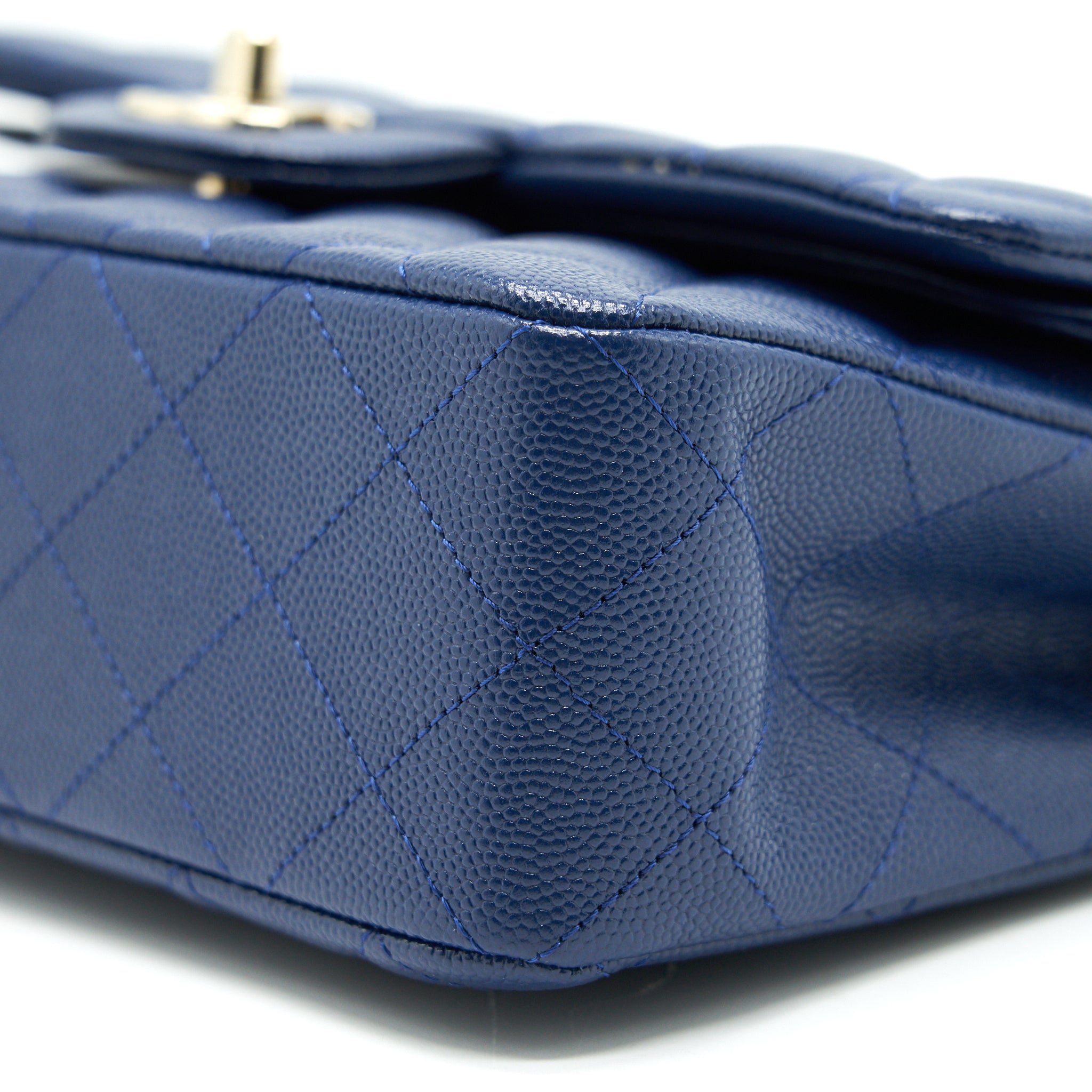 CHANEL CLASSIC SMALL DOUBLE FLAP CAVIAR NAVY LGHW