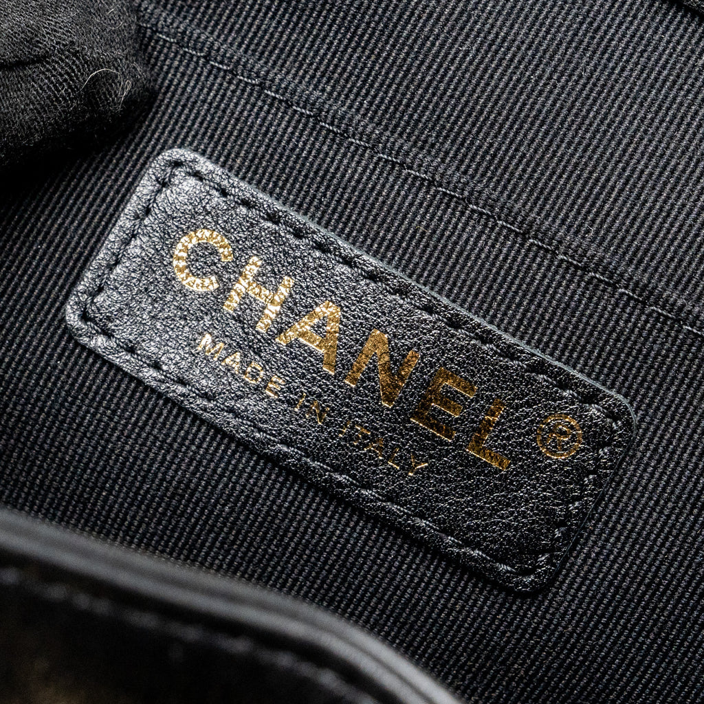 CHANEL 24P MINI DUMA BACKPACK CALFSKIN BLACK LGHW (MICROCHIP)