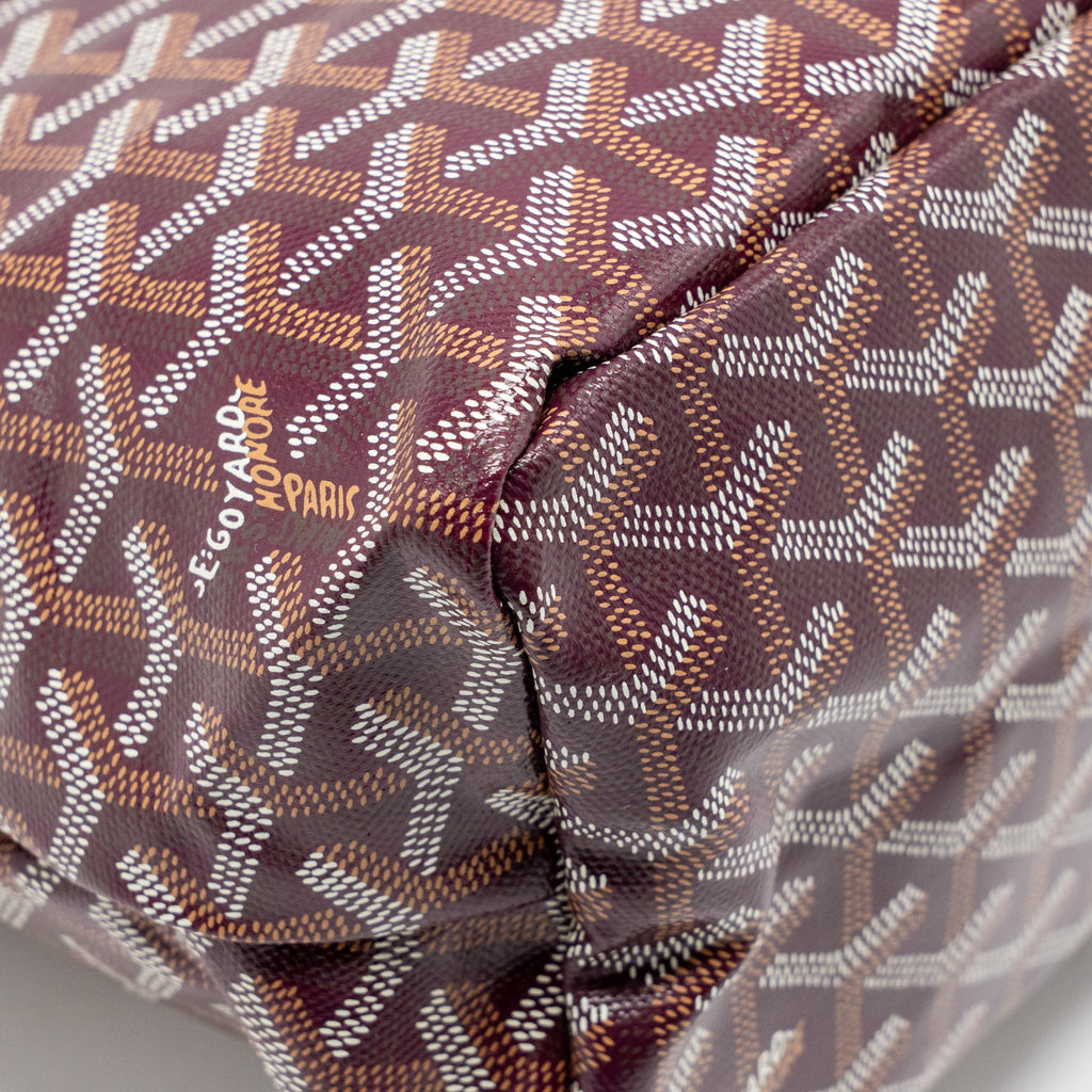 GOYARD BOHEME HOBO PM BAG GOYARDINE CANVAS/CALFSKIN BURGUNDY SHW