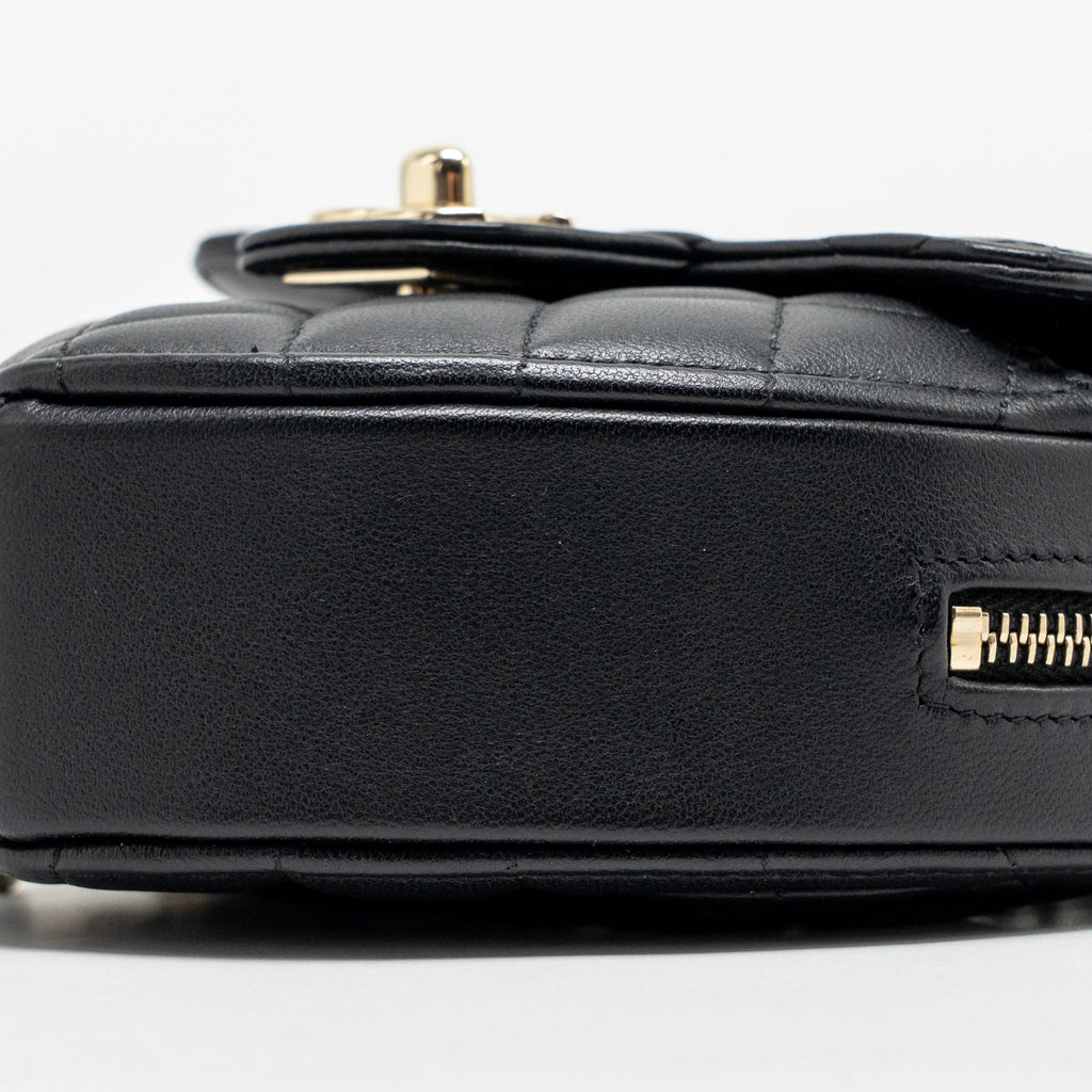 CHANEL SMALL HEART BAG LAMBSKIN BLACK LGHW