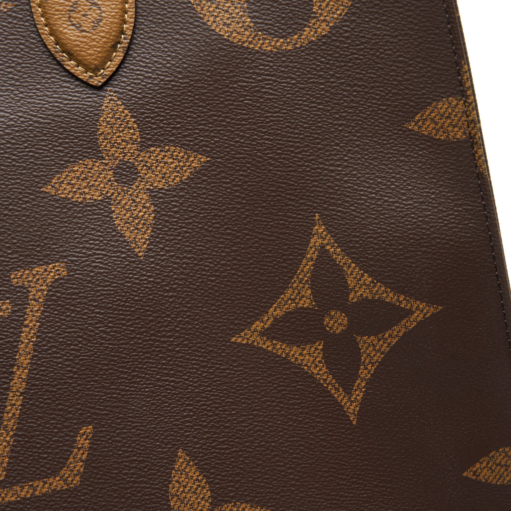 LOUIS VUITTON ON THE GO GM MONOGRAM REVERSE CANVAS GHW
