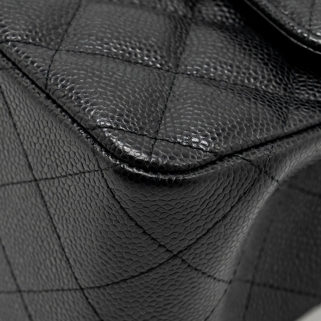 CHANEL JUMBO CLASSIC DOUBLE FLAP BAG CAVIAR BLACK GHW