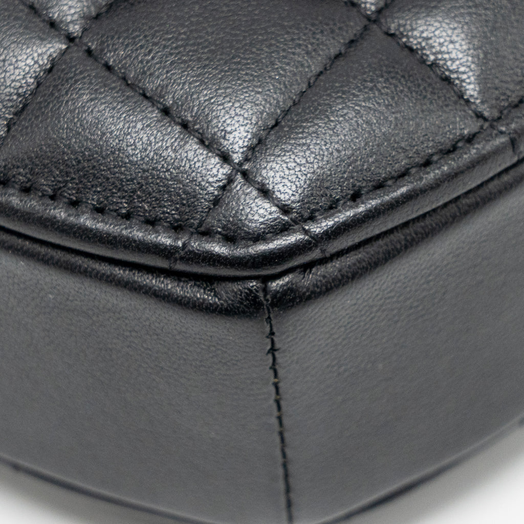 CHANEL SMALL HEART BAG LAMBSKIN BLACK LGHW