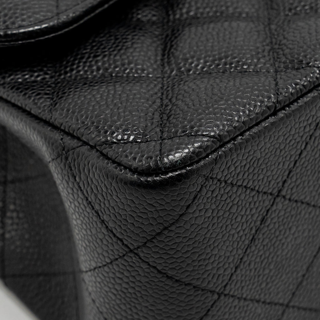 CHANEL JUMBO CLASSIC DOUBLE FLAP BAG CAVIAR BLACK GHW