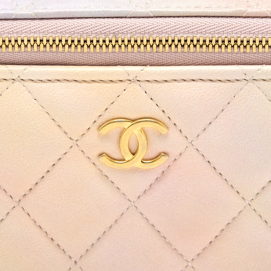 CHANEL 22P TOP HANDLE LONG VANITY CASE LAMBSKIN MULTICOLOUR GHW