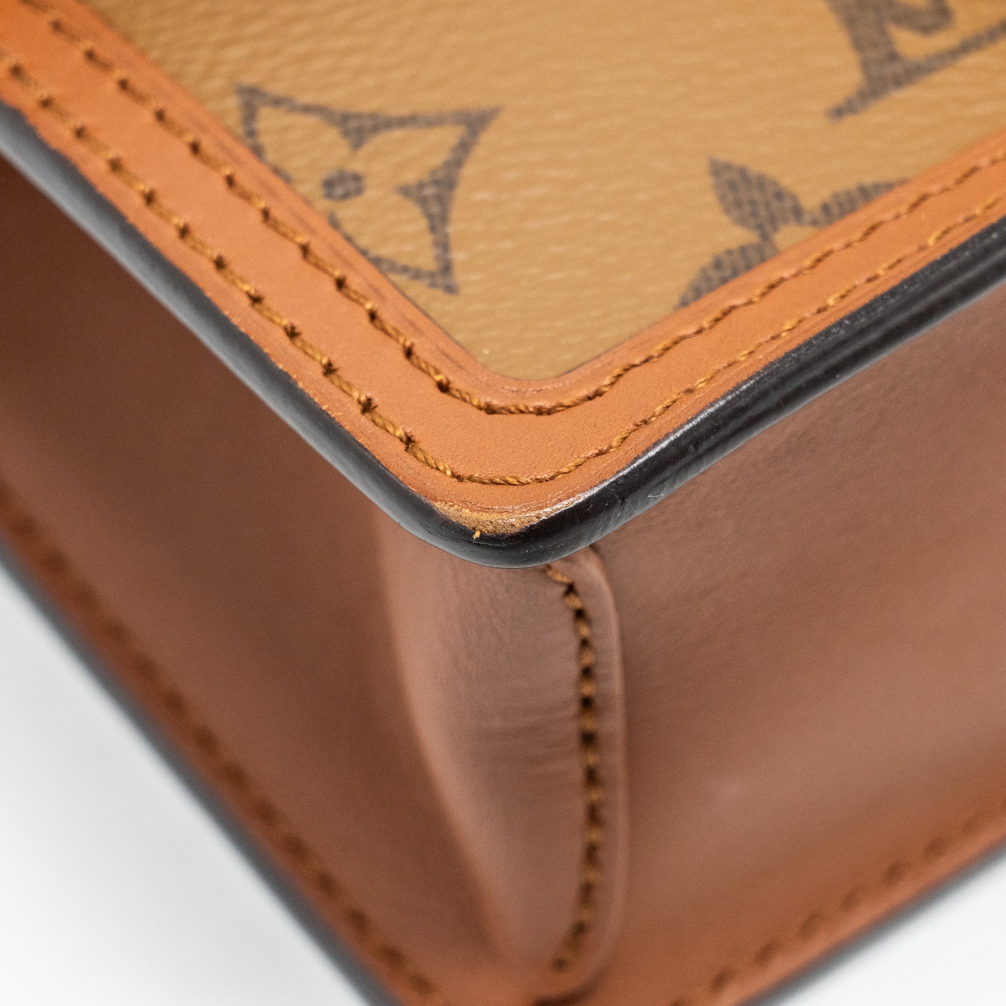 LOUIS VUITTON DAUPHINE CHAIN WALLET MONOGRAM REVERSE CANVAS GHW