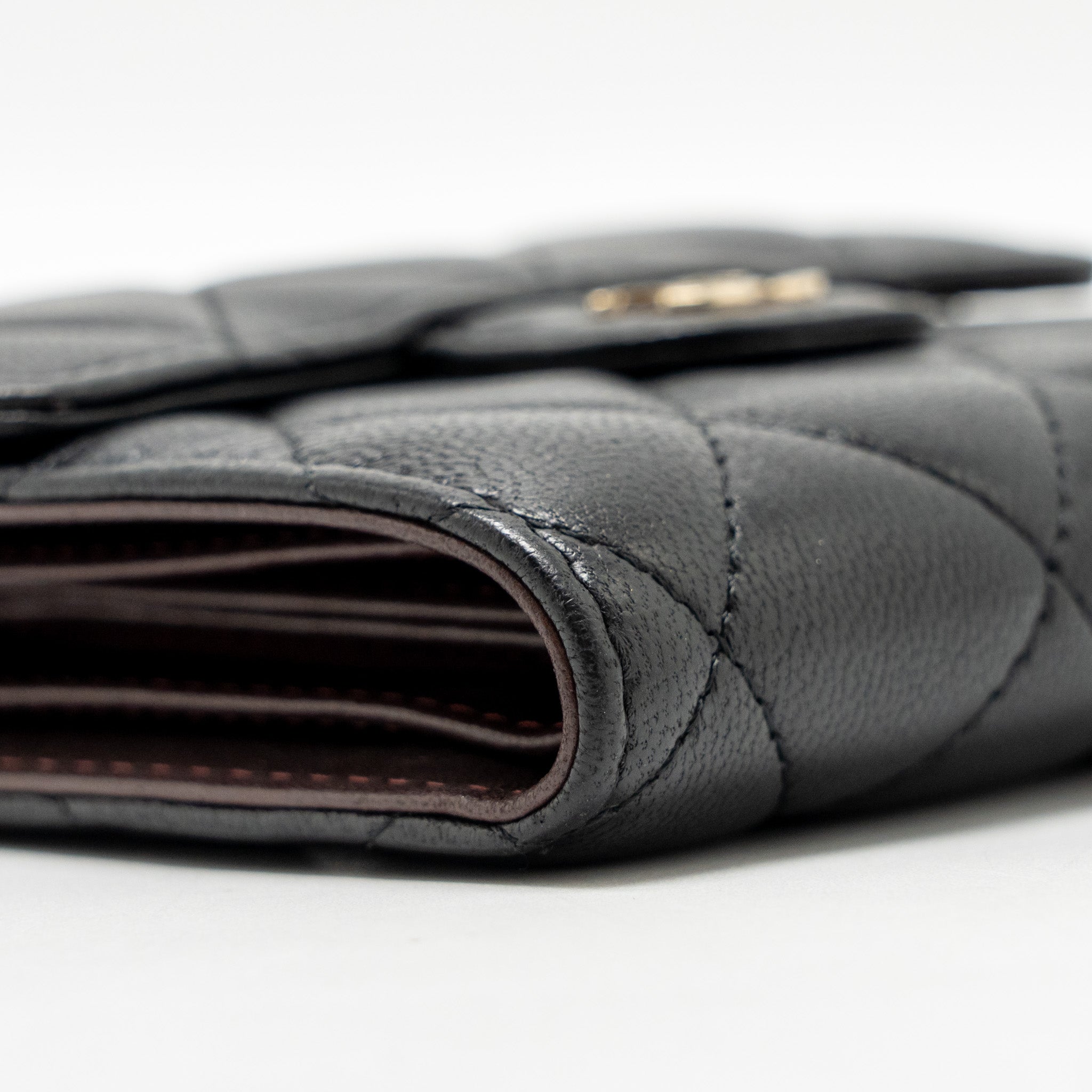 CHANEL CLASSIC SMALL FLAP WALLET LAMBSKIN BLACK LGHW