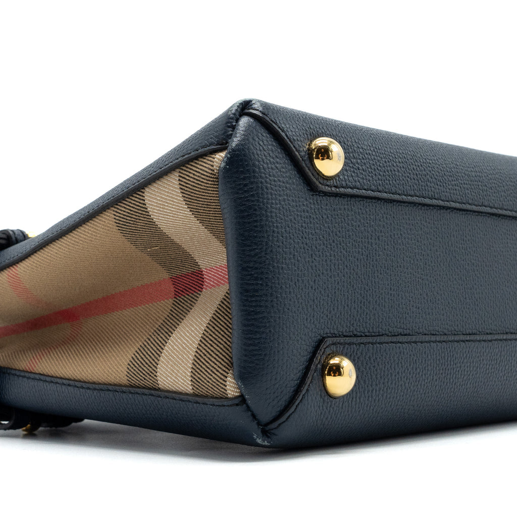 BURBERRY HOUSE CHECK BANNER TOTE BAG CALFSKIN NAVY/MULTICOLOURED GHW