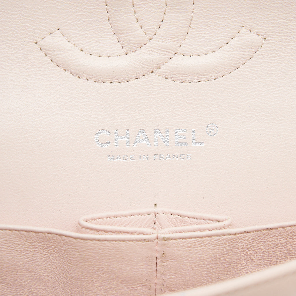 CHANEL MEDIUM CLASSIC DOUBLE FLAP BAG YELLOW PATENT SHW