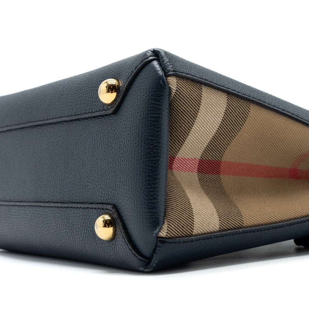 BURBERRY HOUSE CHECK BANNER TOTE BAG CALFSKIN NAVY/MULTICOLOURED GHW