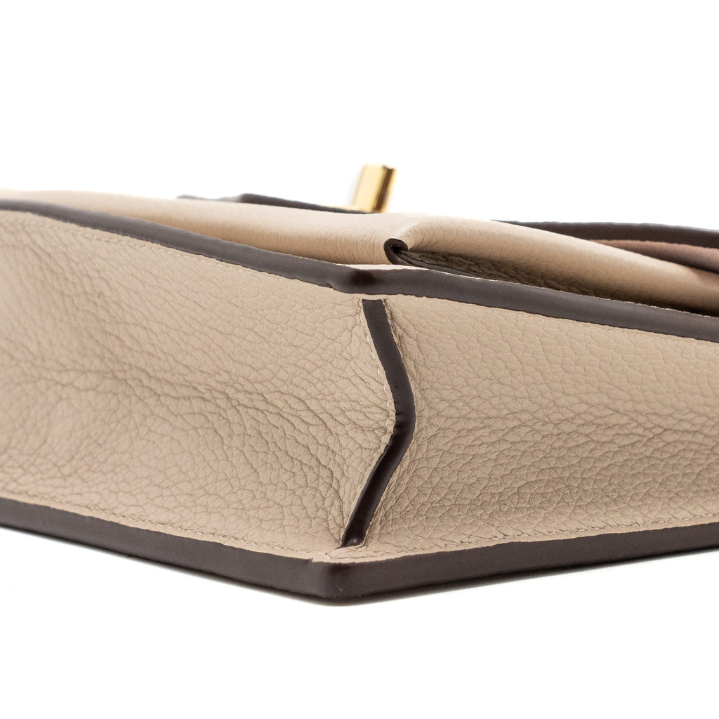 LOUIS VUITTON MYLOCKME CHAIN POCHETTE CALFSKIN GREIGE BEIGE GHW