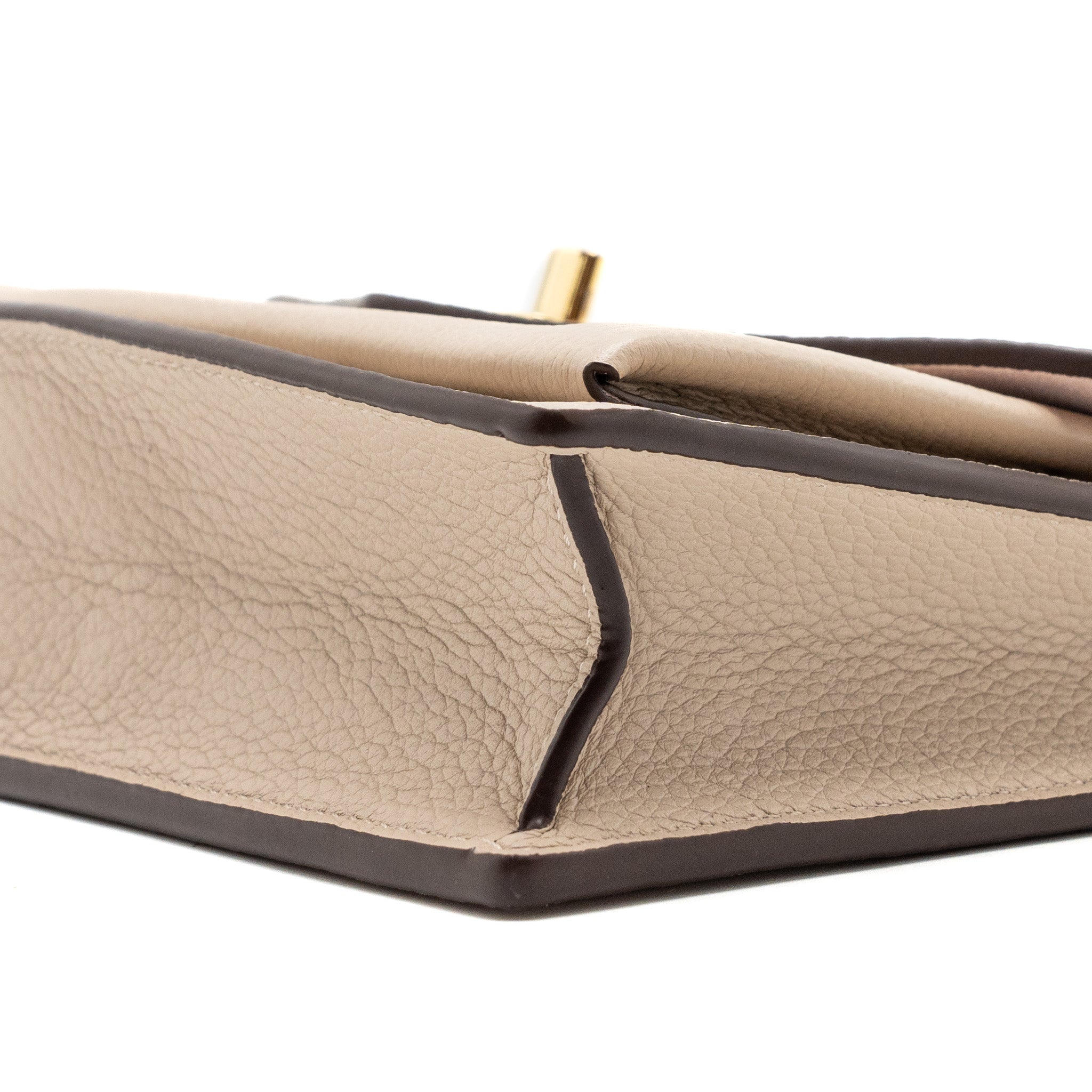 LOUIS VUITTON MYLOCKME CHAIN POCHETTE CALFSKIN GREIGE BEIGE GHW