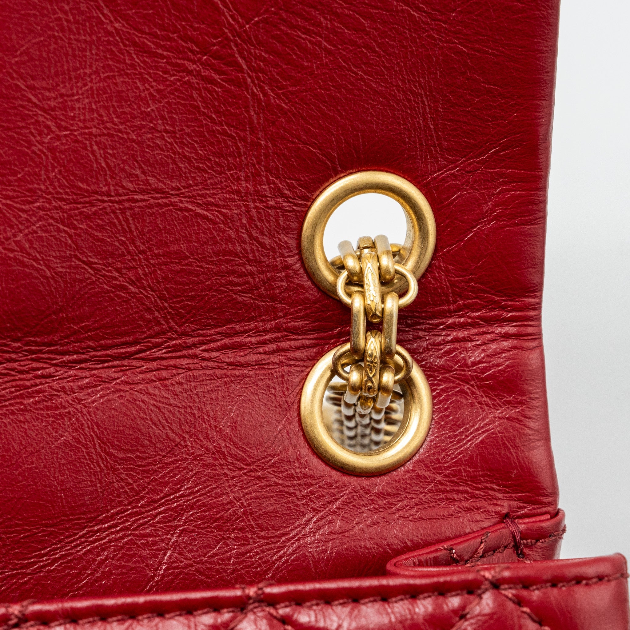 CHANEL MINI 2.55 REISSUE FLAP BAG AGED CALFSKIN RED GHW
