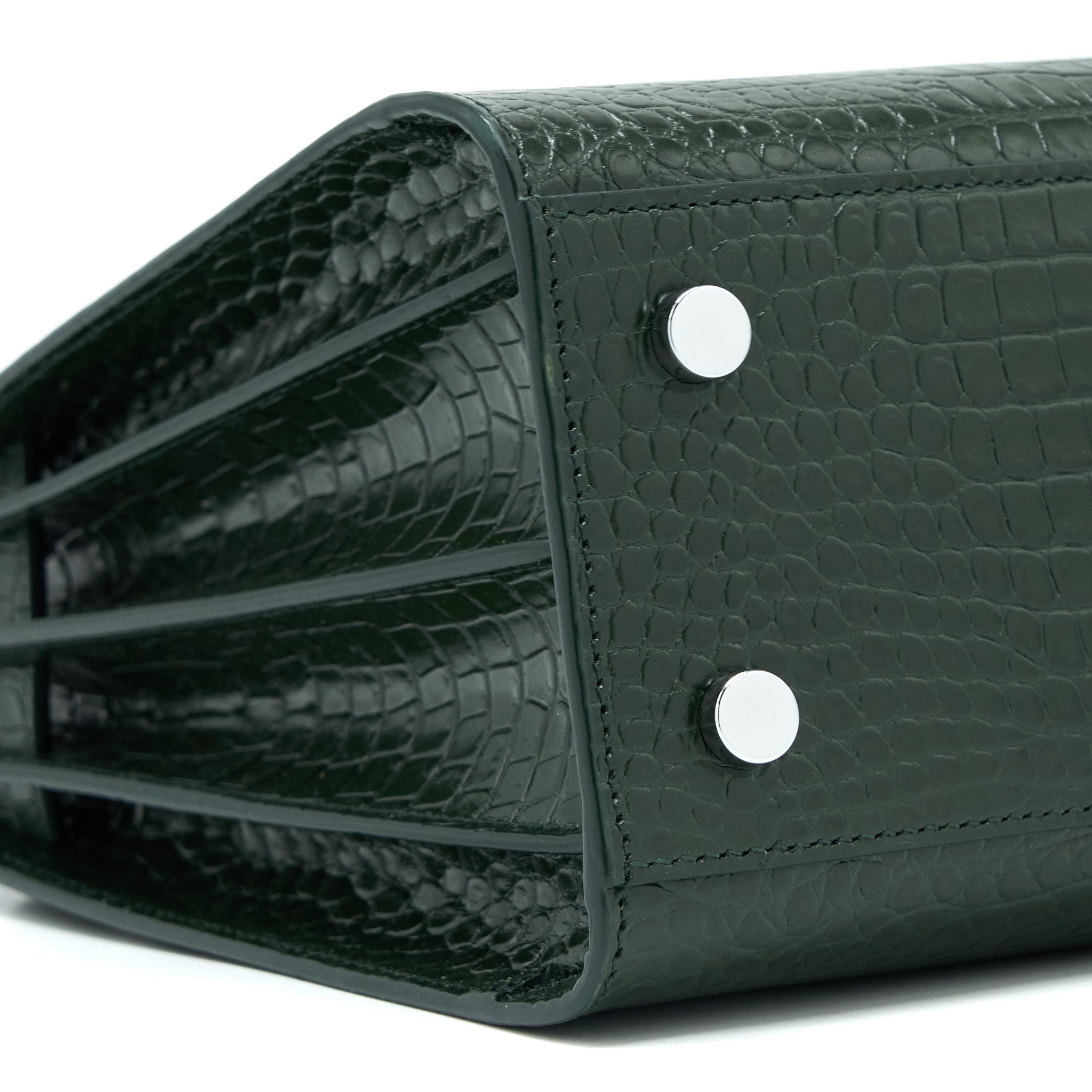 SAINT LAURENT BABY SAC DE JOUR CROC EMBOSSED DARK GREEN SHW