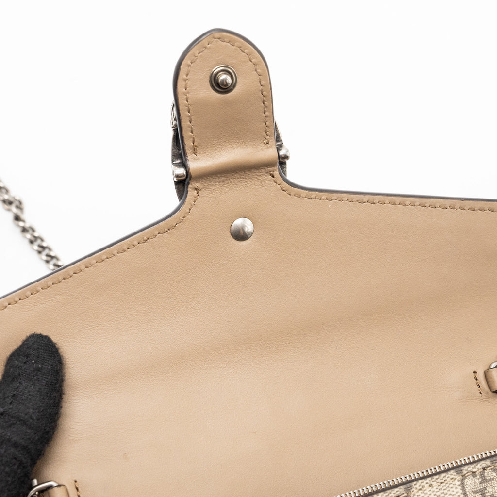 GUCCI DIONYSUS WALLET ON CHAIN GG SUPREME CANVAS / LEATHER BEIGE SHW