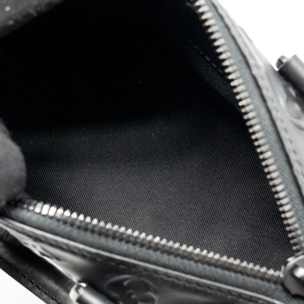 LOUIS VUITTON KEEPALL XS MONOGRAM SEAL COWHIDE LEATHER SO BLACK