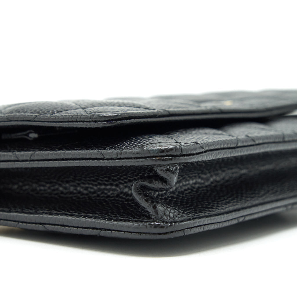 CHANEL CLASSIC WALLET ON CHAIN CAVIAR BLACK GHW