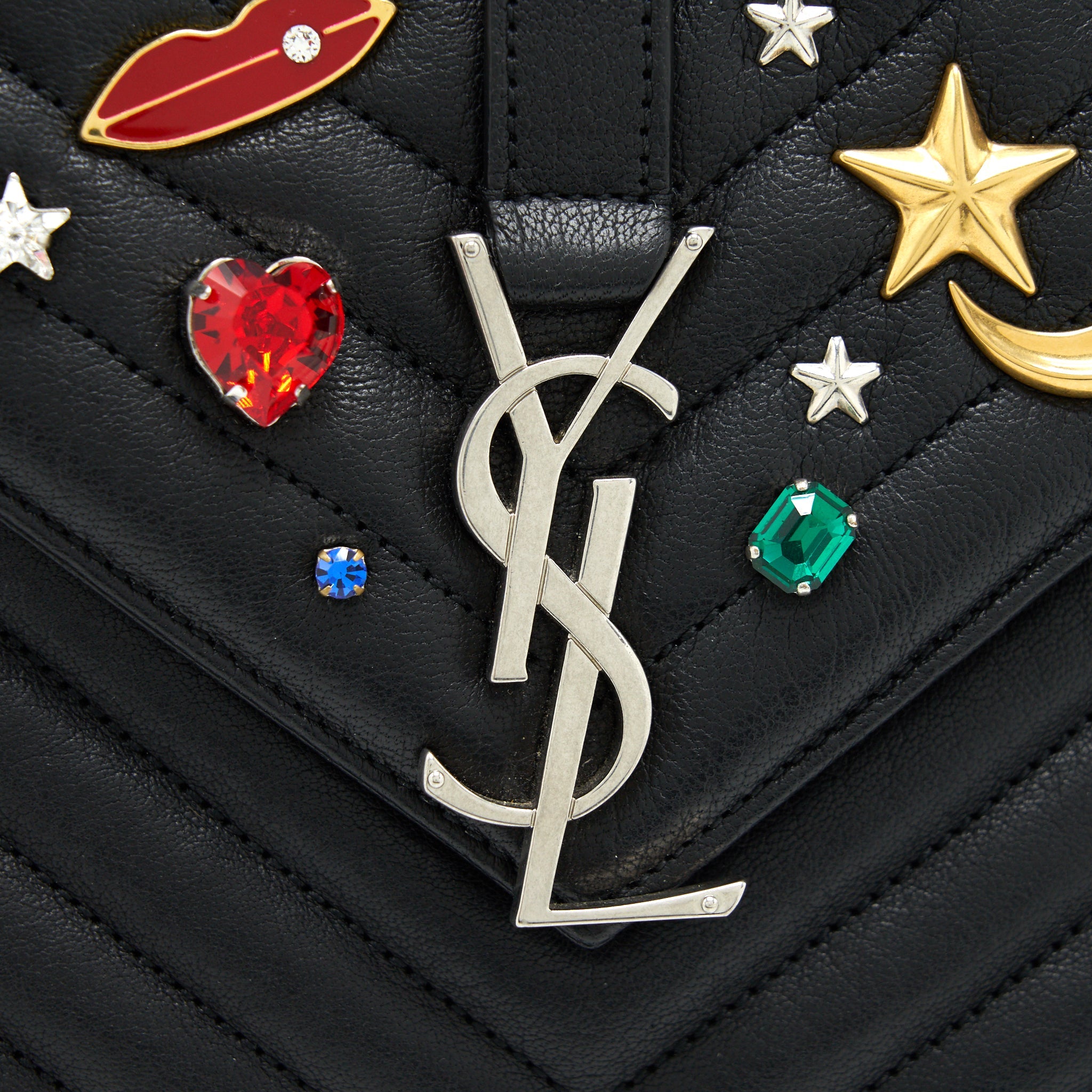 SAINT LAURENT COLLEGE BAG LIMITED EDITION BLACK RUTHENIUM HARDWARE