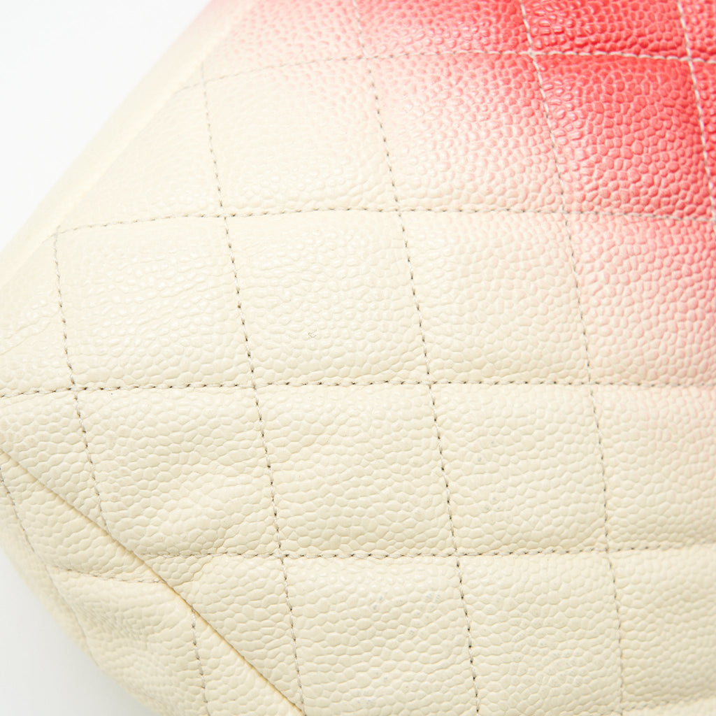 CHANEL MULTI COLOR CAVIAR LARGE FLAP BAG WITH SHW