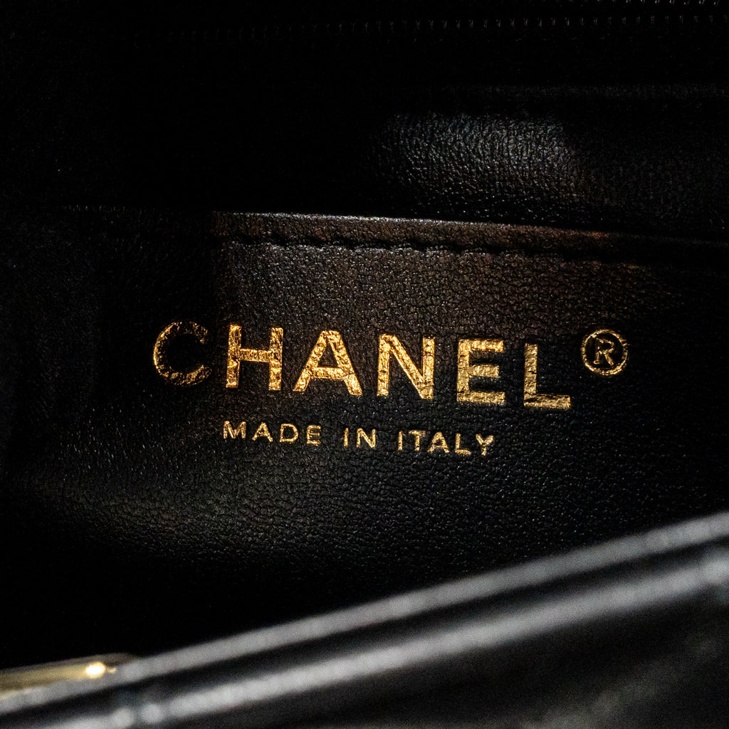 CHANEL MINI RECTANGULAR FLAP BAG LAMBSKIN BLACK RGHW (MICROCHIP)