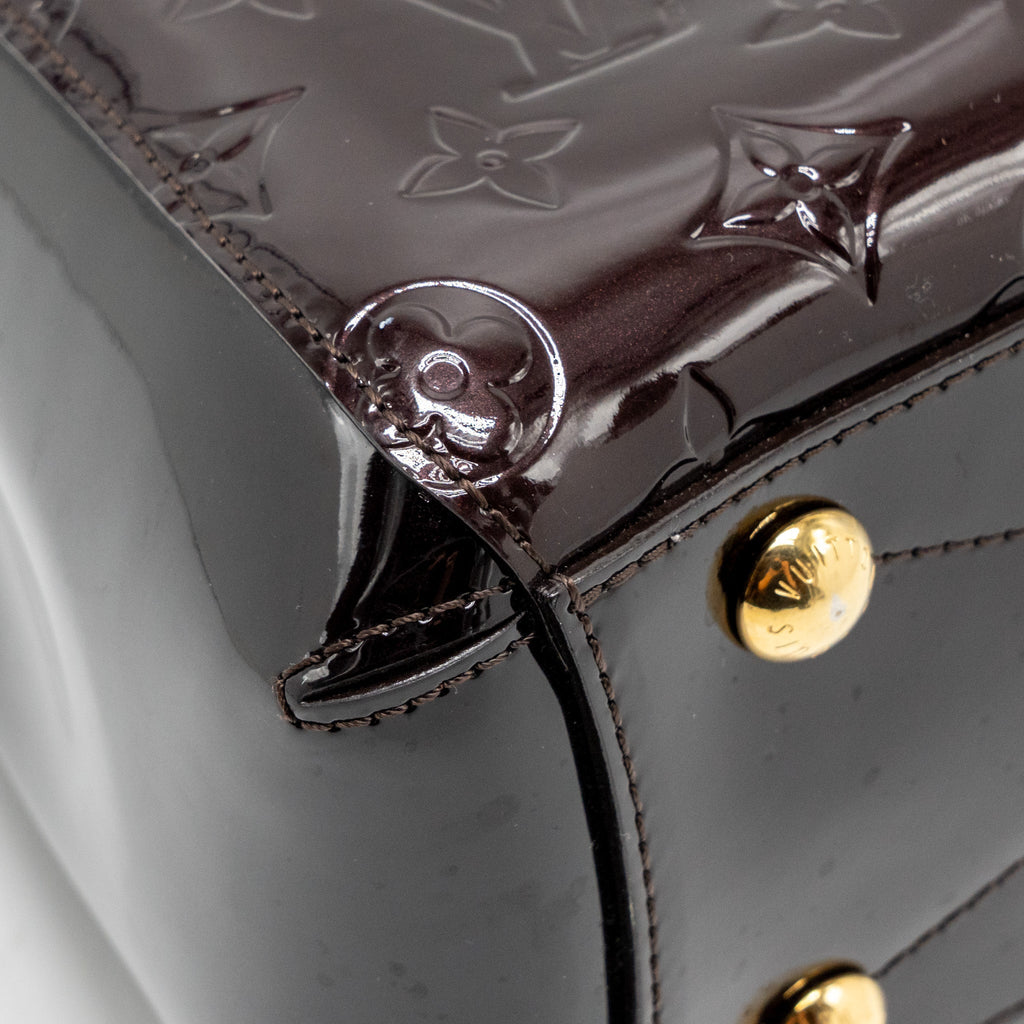 LOUIS VUITTON VERNIS MONTAIGNE BB BAG MONOGRAM PATENT BURGUNDY AMARANTE GHW