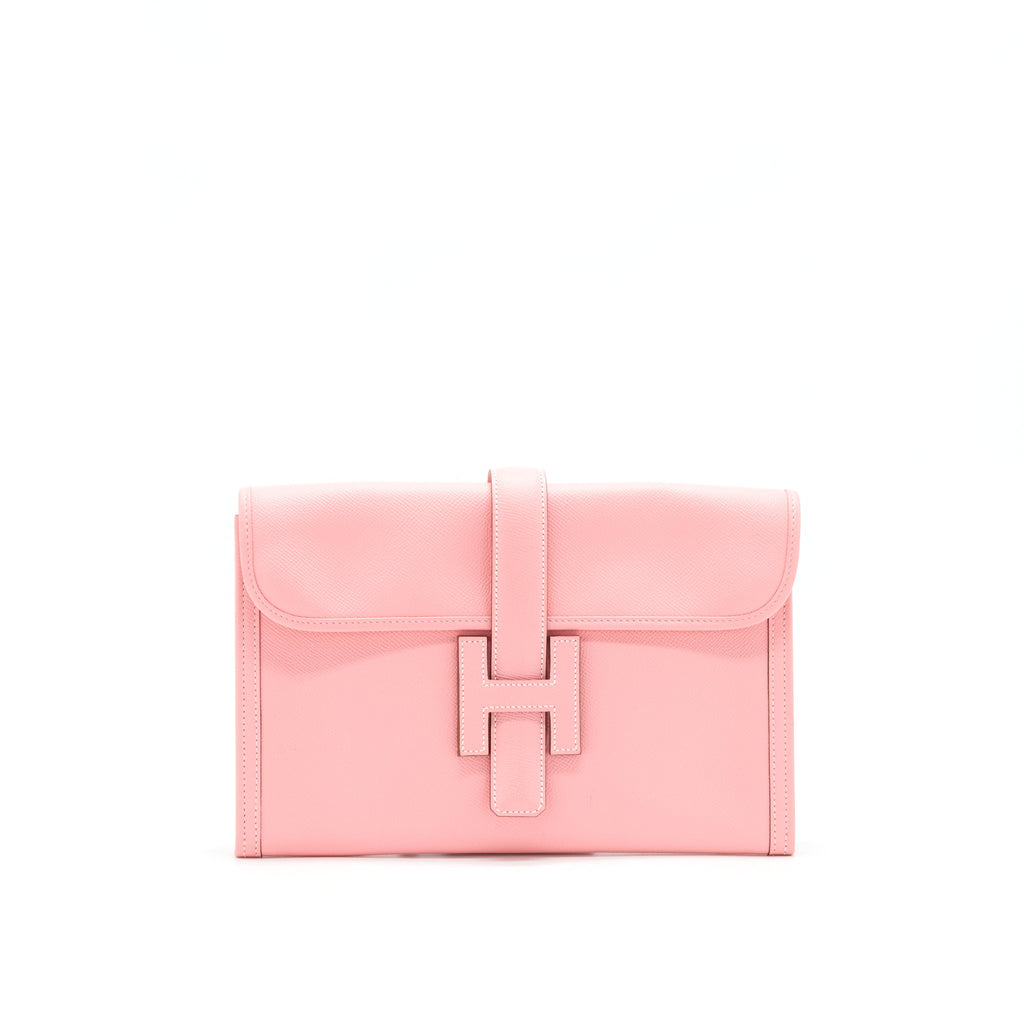 HERMES JIGE 29 PM CLUTCH 1Q ROSE COFETTI EPSOM LEATHER