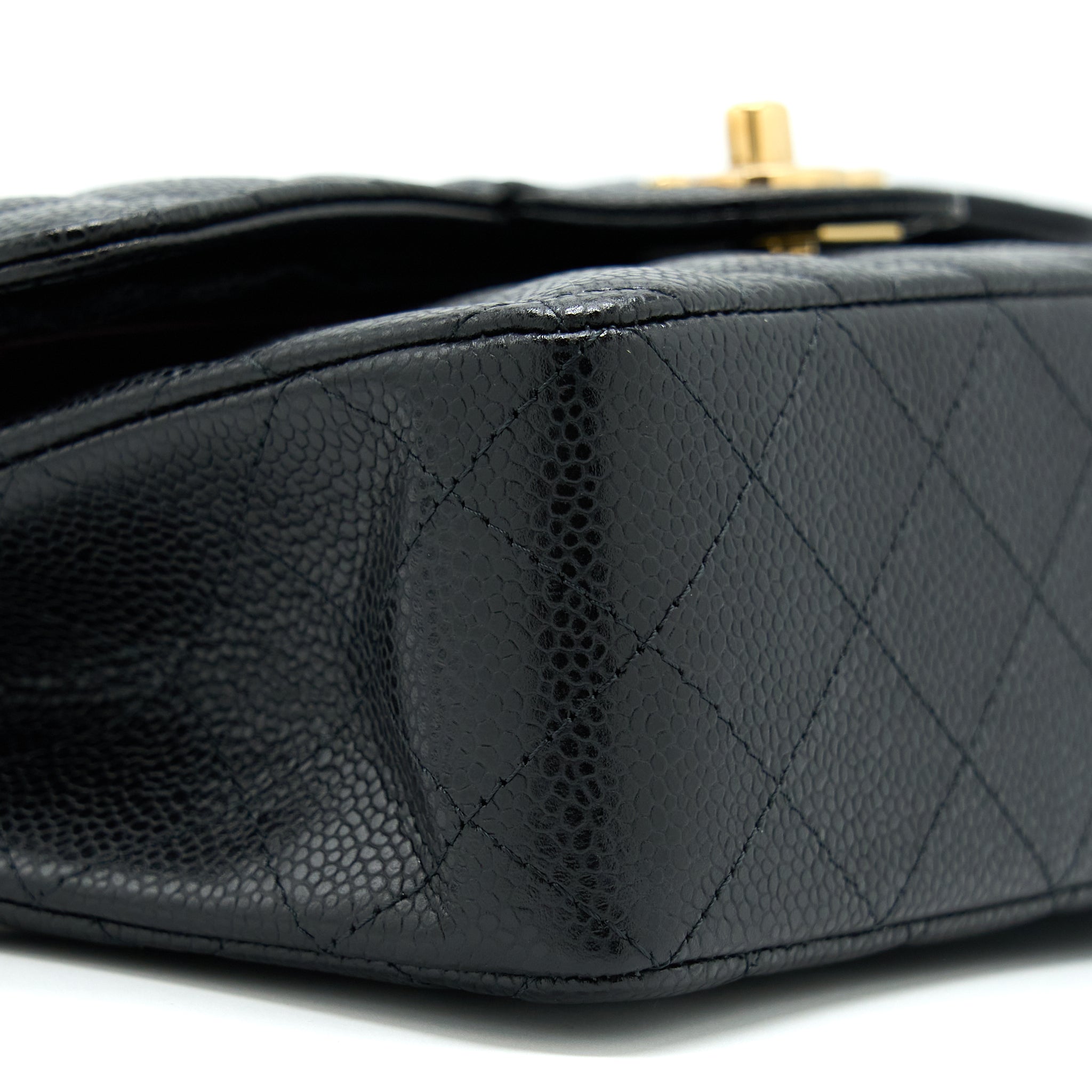 CHANEL SMALL CLASSIC DOUBLE FLAP CAVIAR BLACK GHW (MICROCHIP)